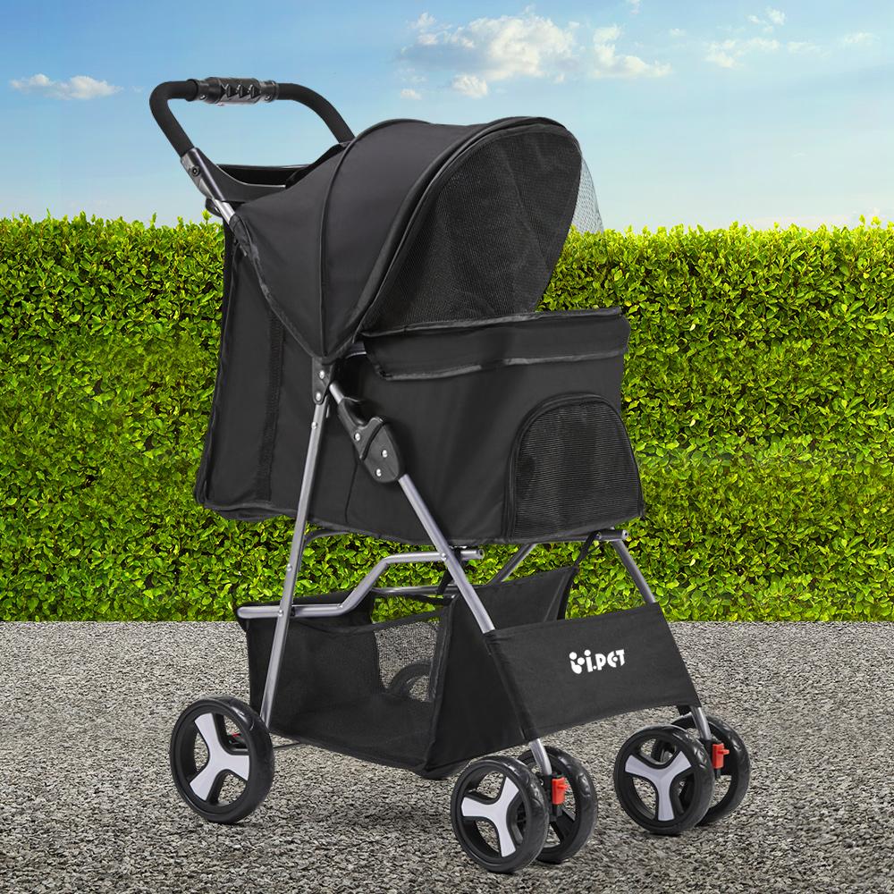 i.Pet Foldable 4 Wheel Pet Stroller
