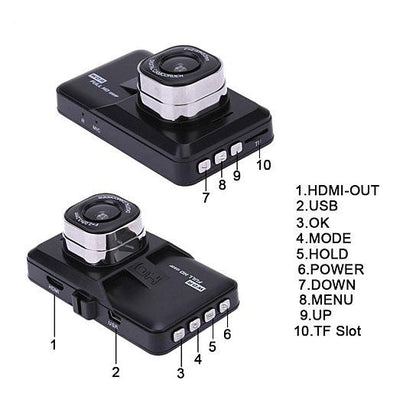 Black Box Dash Cam 1080P HD With G-Sensor Looping Car Camera