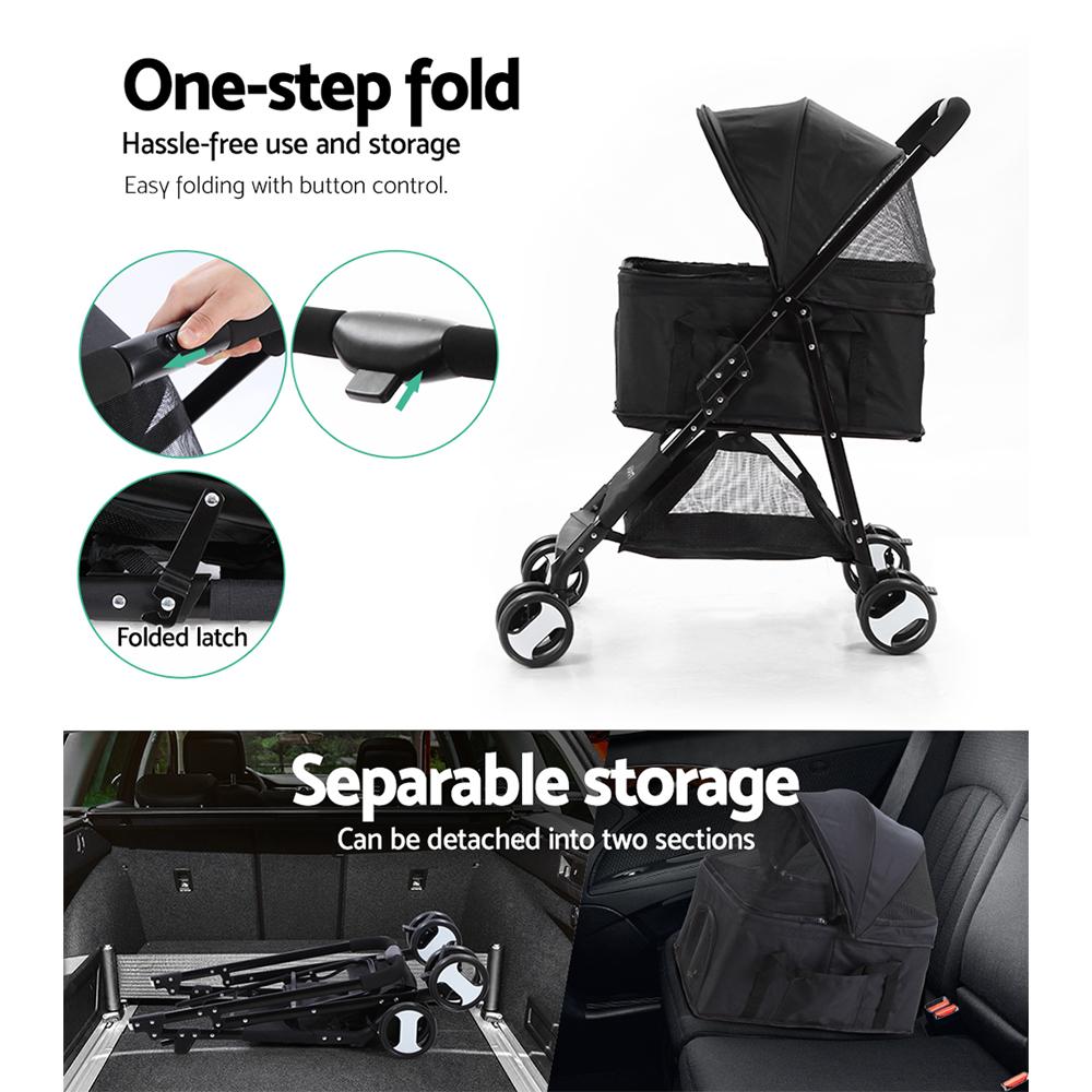 i.Pet Pushchair Stroller with Detachable Carrier