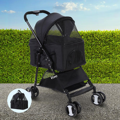 i.Pet Pushchair Stroller with Detachable Carrier